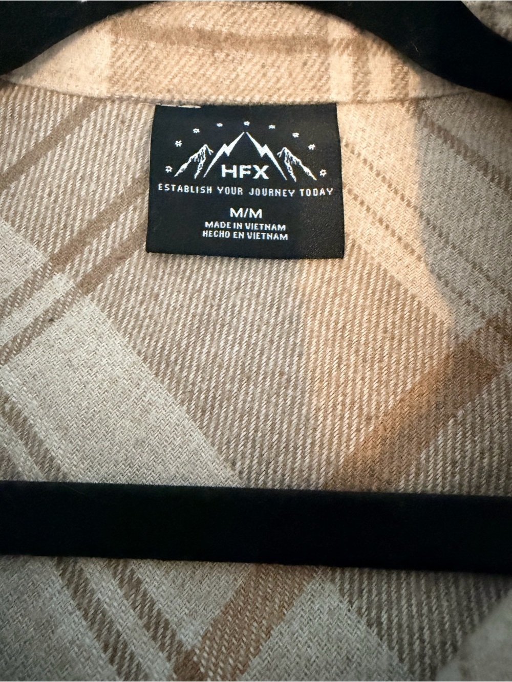 HFX Women Beige Plaid Shacket wool blend size Medium - Picture 3 of 5
